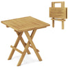Patio Folding Teak Wood Square Coffee Table with X-shaped Legs