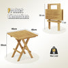 Patio Folding Teak Wood Square Coffee Table with X-shaped Legs