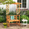 Patio Garden Arbor Archway with 2 Trellises for Climbing Plants Vines Grapes-Yellow