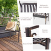 Patio Garden Bench Cast Iron and Steel Porch Loveseat with Armrests-Bronze