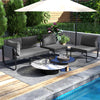 Patio Loveseat Sofa Couch with Removable Pillows and Seat Cushion-Grey