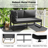 Patio Loveseat Sofa Couch with Removable Pillows and Seat Cushion-Grey