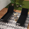 Aluminum Chaise Lounge Chair Patio Recliner with Adjustable Backrest-Black