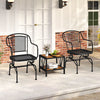 Patio Rocking Chairs Set of 4 Cozy Rockers with Metal Mesh Backrest and Seat