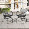 Patio Rocking Chairs Set of 4 Cozy Rockers with Metal Mesh Backrest and Seat