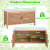 Patio Storage Cabinet 2-Door Acacia Wood Storage Container with Faux Marble Top
