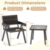Patio Table and Chairs Set with Quick-Drying Foam for Porch and Balcony-Brown