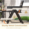 Patio Table and Chairs Set with Quick-Drying Foam for Porch and Balcony-Brown