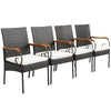 Patio Wicker Chair Set of 2 with Soft Zippered Cushion