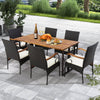 Patio Wicker Chair Set of 2 with Soft Zippered Cushion
