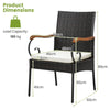 Patio Wicker Chair Set of 2 with Soft Zippered Cushion