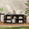 318 L Patio Wicker Storage Cabinet Deck Box with Removable Shelves-Brown