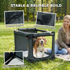 PawHut Soft Dog Crate Pet Travel Crate 76 x 54 x 54 cm with Removable Pad Mesh Window Army Green