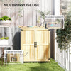 Outsunny 43 x 74cm Fir Wood Shed, with Metal Worktop - Natural Finish