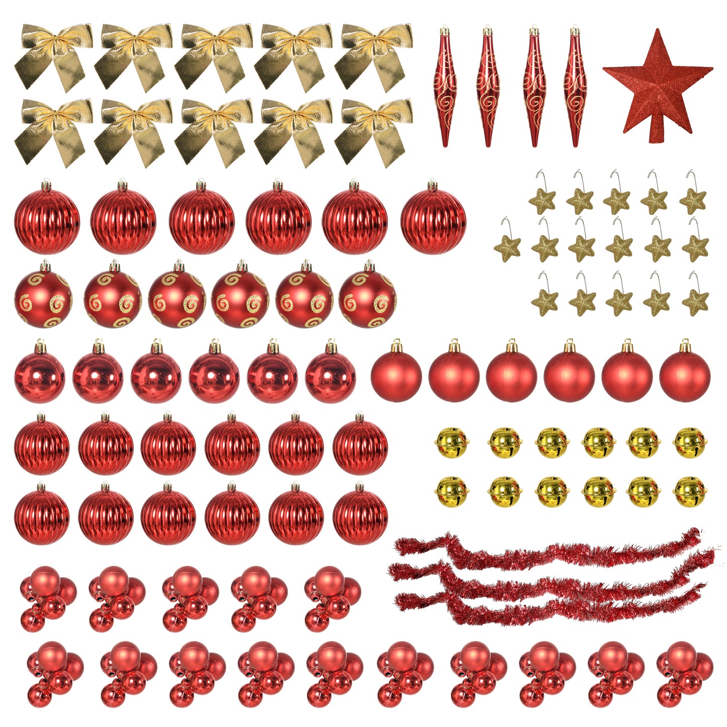 HOMCOM 6' Artificial Prelit Christmas Trees Holiday D√É¬©cor with Warm White LED Lights, Auto Open, Tinsel, Ball, Star