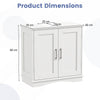 60 cm Pedestal Sink Bathroom Vanity Cabinet with Adjustable Shelf-White