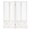 4-Panel Pegboard Room Divider with Solid Wood Frame and Metal Hinges