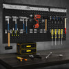 Wall-Mounted Pegboard Tool Organizing Kit with 28 PCS Hanging Accessories-Black