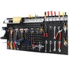 Wall-Mounted Pegboard Tool Organizing Kit with 28 PCS Hanging Accessories-Black