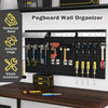 Wall-Mounted Pegboard Tool Organizing Kit with 28 PCS Hanging Accessories-Black