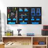 9-Bin Parts Rack Organizer with Hammer Racks for Garage-Blue