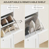 HOMCOM Modern Compact Three-Drawer Shoe Storage Cabinet - White