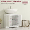 HOMCOM Under Sink Bathroom Cabinet with 2 Arch Doors - White