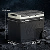 Outsunny 49L Compressor Car Fridge Freezer, Dual Zone Camping Refrigerator with App Control, Telescopic Handle, -20â-20â