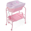 2-in-1 Baby Change Table with Bathtub and Folding Changing Station-Pink
