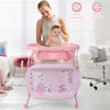 2-in-1 Baby Change Table with Bathtub and Folding Changing Station-Pink