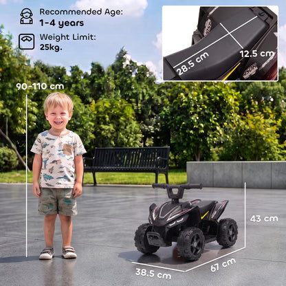 AIYAPLAY 6V Battery Powered Kids ATV in Black