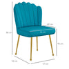 Set of 2 Velvet-Feel Shell Accent Chair - Blue