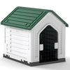 Plastic Dog House with Metal Lockable Door and Air Vents-Green