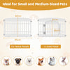 6-Panel 60cm Plastic Dog Playpen for Medium and Small Dogs-White