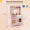 Play Kitchen for Kids Wooden Kitchen Playset with Realistic Lights and Sounds-Pink