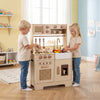 Play Kitchen for Kids Wooden Kitchen Playset with Realistic Lights and Sounds-Yellow
