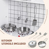 Play Kitchen Toy Set with Oven Real Sounds and Lights-White