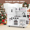 Play Kitchen Toy Set with Oven Real Sounds and Lights-White