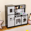 Play Kitchen Toy Set with Oven and Washing Machine for Aged 3+ Years Old-Black