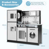 Play Kitchen Toy Set with Oven and Washing Machine for Aged 3+ Years Old-Black