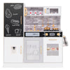 Play Kitchen Toy Set with Chalkboard and Real Sounds & Lights-White