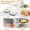 Play Kitchen for Kids Wooden Kitchen Playset with Stoves Faucet-White