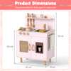 Play Kitchen for Kids with Realistic Ice Maker and Stove Cooking Toy Kitchen-Pink