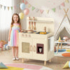 Play Kitchen for Kids with Realistic Ice Maker and Stove Cooking Toy Kitchen-Yellow