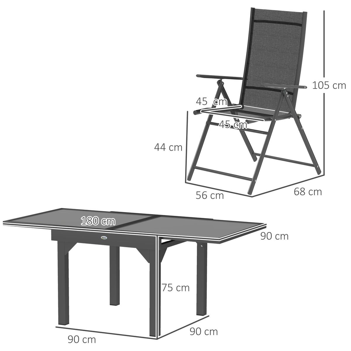 Outsunny 7 Piece Outdoor Dining Set