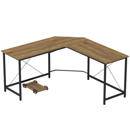 HOMCOM Corner L-Shape Computer Desk PC Workstation Writing Gaming Table Home Office