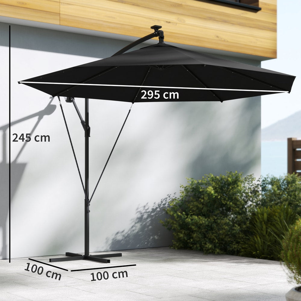 Outsunny 3 m Cantilever Parasol in Black