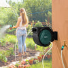 Outsunny Retractable Hose Reel Wall Mounted, 30+2m Garden Hose Pipe Reel with Lock, Auto Rewind, 7 in 1 Spray Nozzle, Includes Wall Fixings, 180Â° Swivel, Outdoor Watering, 59 x 23 x 42 cm, Green