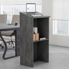 Podium Stand Hostess Stand for Speakers with Storage Shelf-Grey