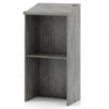 Podium Stand Hostess Stand for Speakers with Storage Shelf-Grey